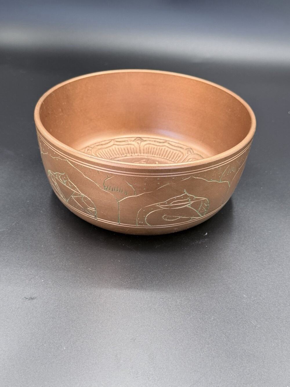 New Age Imports 7” Copper Zodiac Singing Bowl Meditation Sound Healing Decor